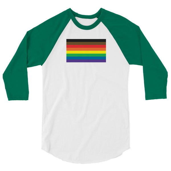 More Color, More Pride Flag 3/4 sleeve raglan shirt
