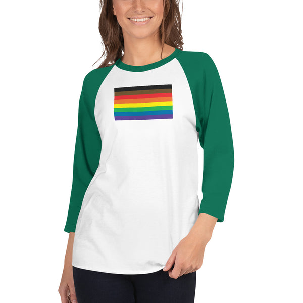 More Color, More Pride Flag 3/4 sleeve raglan shirt