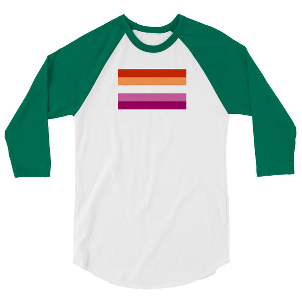 Sunset Lesbian Pride Flag (2019) Raglan 3/4 Sleeve T-Shirt