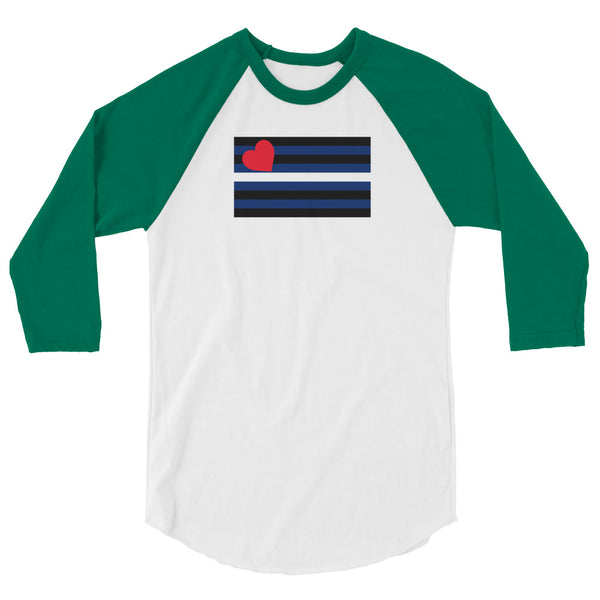 Leather Pride Flag 3/4 sleeve raglan shirt