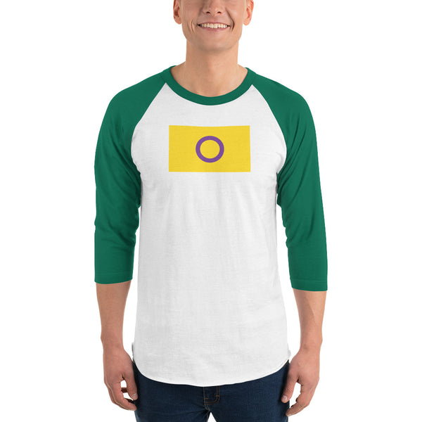 Intersex Flag 3/4 sleeve raglan shirt