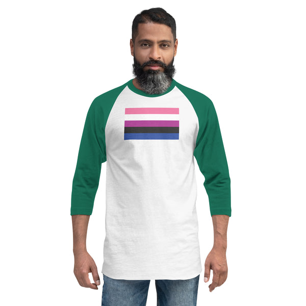 Genderfluid Flag 3/4 sleeve raglan shirt
