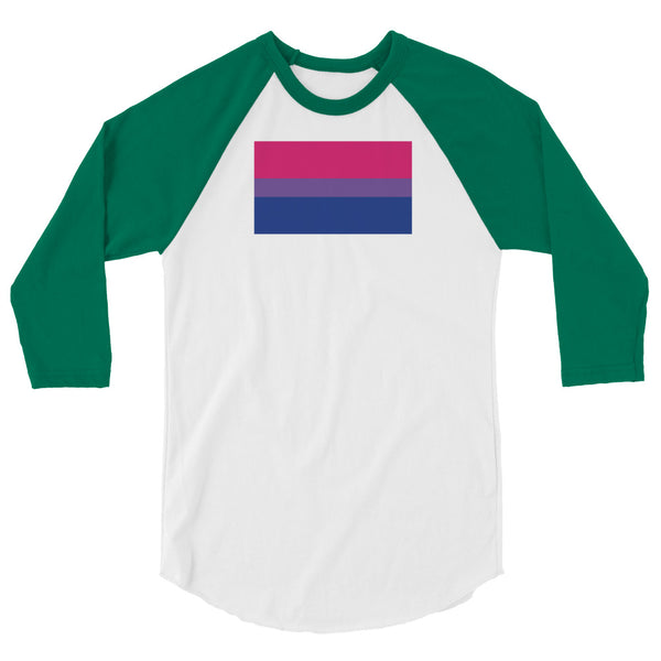 Bisexual Pride Flag 3/4 sleeve raglan shirt