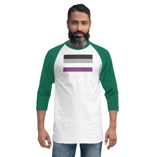 Asexual Pride Flag 3/4 Sleeve Raglan Shirt