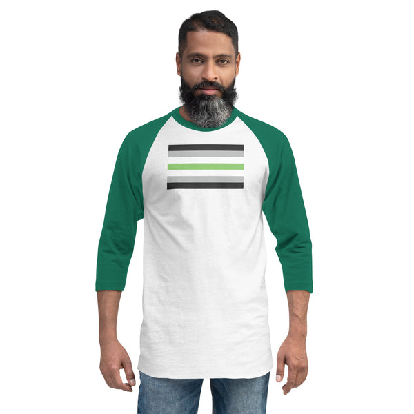 Agender Pride Flag 3/4 Sleeve Raglan Shirt