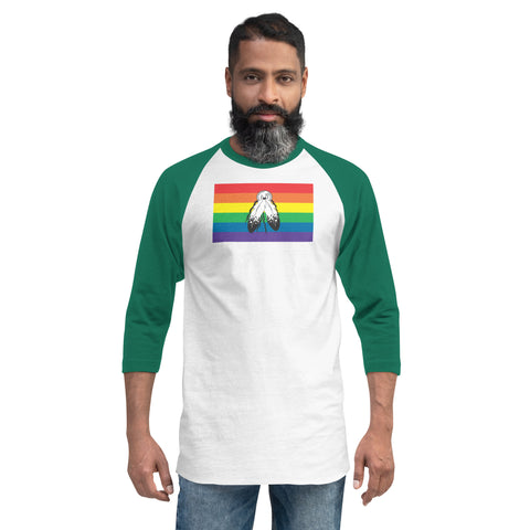 Two Spirit Flag 3/4 sleeve raglan shirt