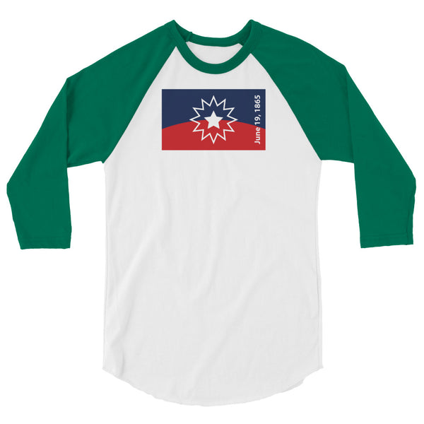 Juneteenth Flag  3/4 sleeve raglan shirt