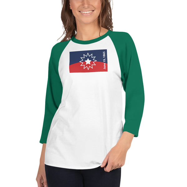 Juneteenth Flag  3/4 sleeve raglan shirt