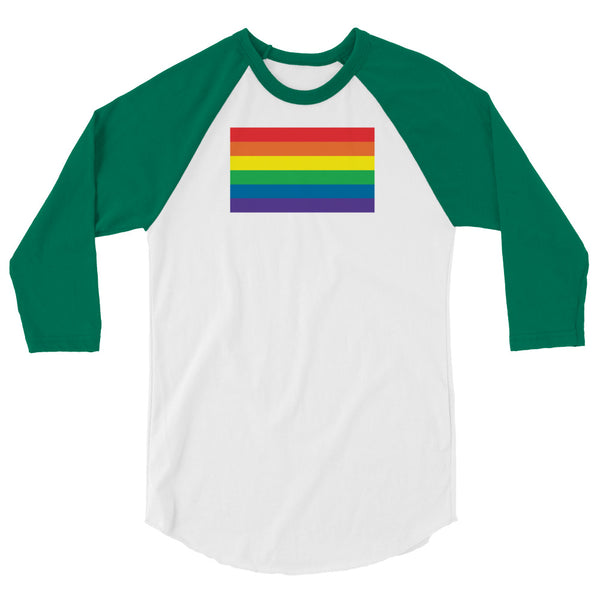 LGBT Pride Flag 3/4 sleeve raglan shirt