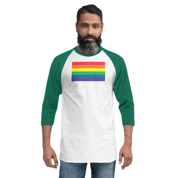 LGBT Pride Flag 3/4 sleeve raglan shirt