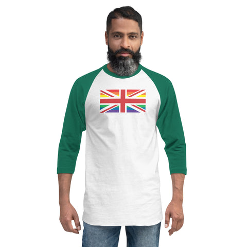 United Kingdom LGBT Pride Flag 3/4 sleeve raglan shirt