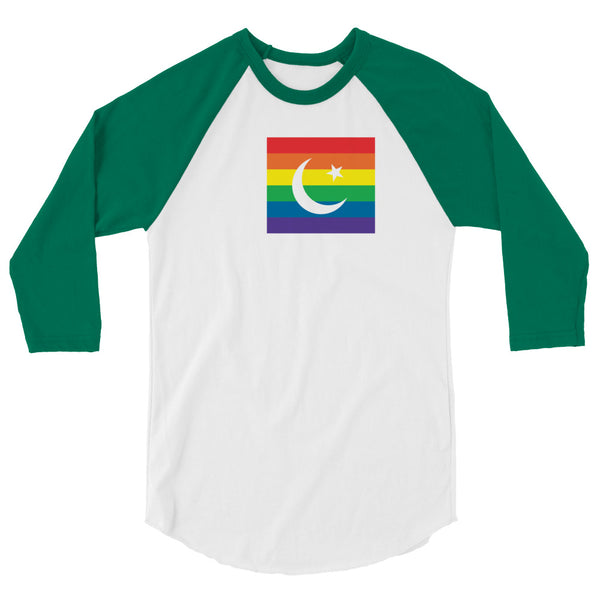 Pakistan LGBT Pride Flag 3/4 sleeve raglan shirt