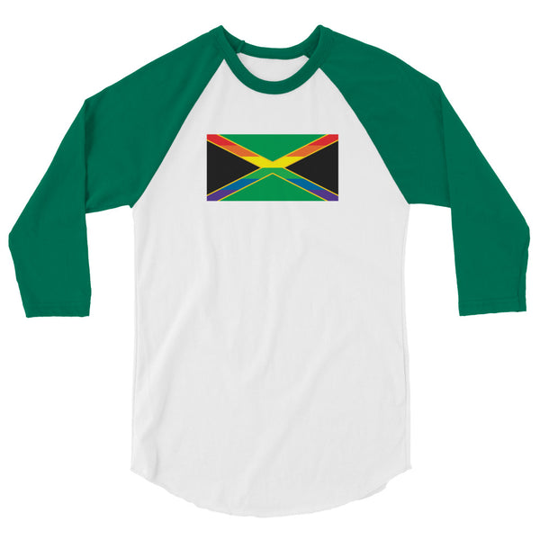 Jamaica LGBT Pride Flag 3/4 sleeve raglan shirt