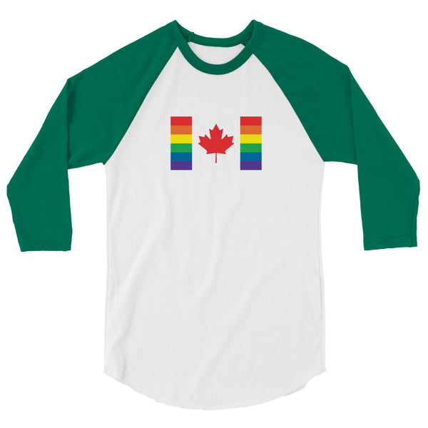 Canada LGBT Pride Flag 3/4 sleeve raglan shirt