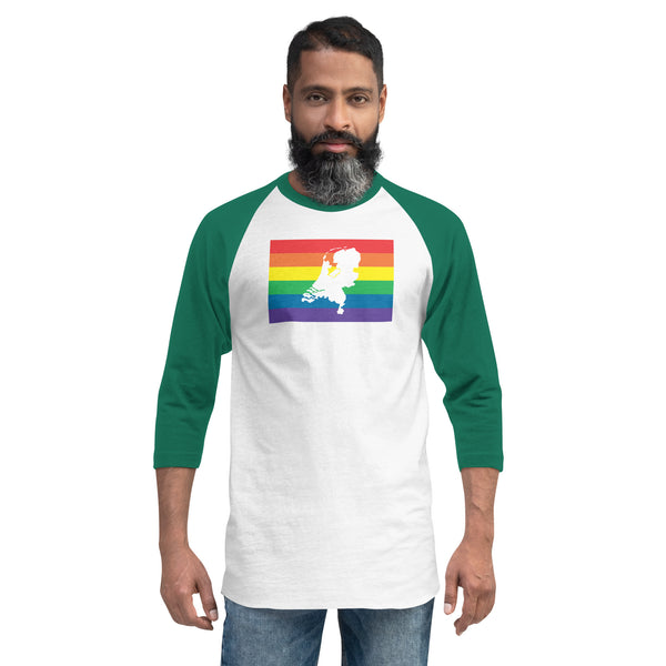 Netherlands LGBT Pride 3/4 sleeve raglan shirt