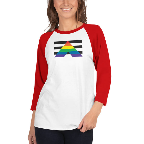 Straight Ally Flag 3/4 Sleeve Raglan Shirt