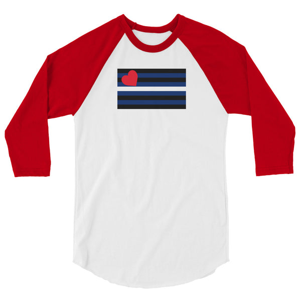 Leather Pride Flag 3/4 sleeve raglan shirt