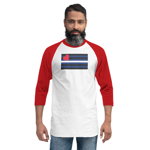 Leather Pride Flag 3/4 sleeve raglan shirt