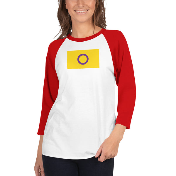 Intersex Flag 3/4 sleeve raglan shirt