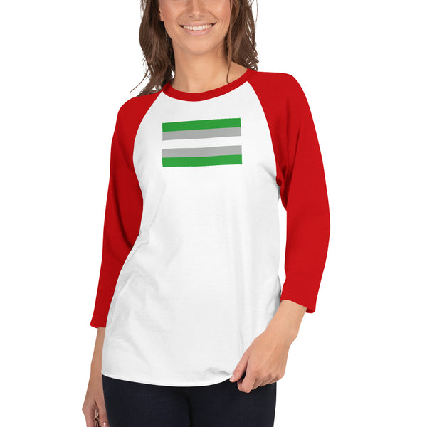 Gray Romatic Flag 3/4 sleeve raglan shirt