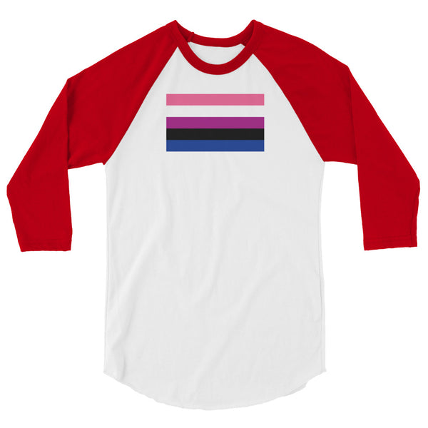 Genderfluid Flag 3/4 sleeve raglan shirt