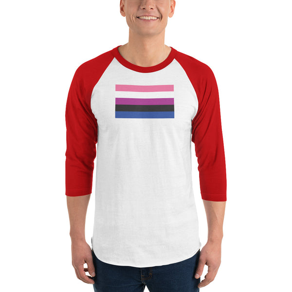 Genderfluid Flag 3/4 sleeve raglan shirt