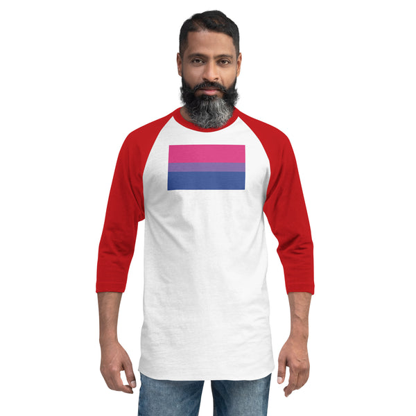 Bisexual Pride Flag 3/4 sleeve raglan shirt