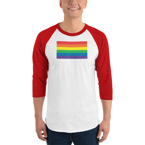 LGBT Pride Flag 3/4 sleeve raglan shirt