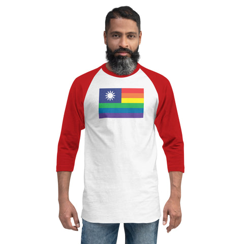 Taiwan LGBT Pride Flag 3/4 sleeve raglan shirt