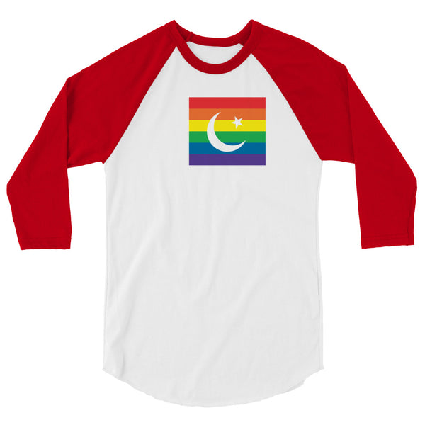 Pakistan LGBT Pride Flag 3/4 sleeve raglan shirt
