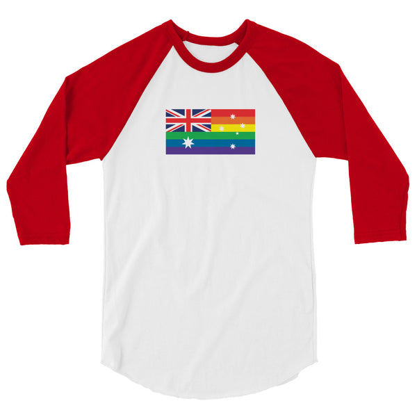 Australia LGBT Pride Flag 3/4 sleeve raglan shirt
