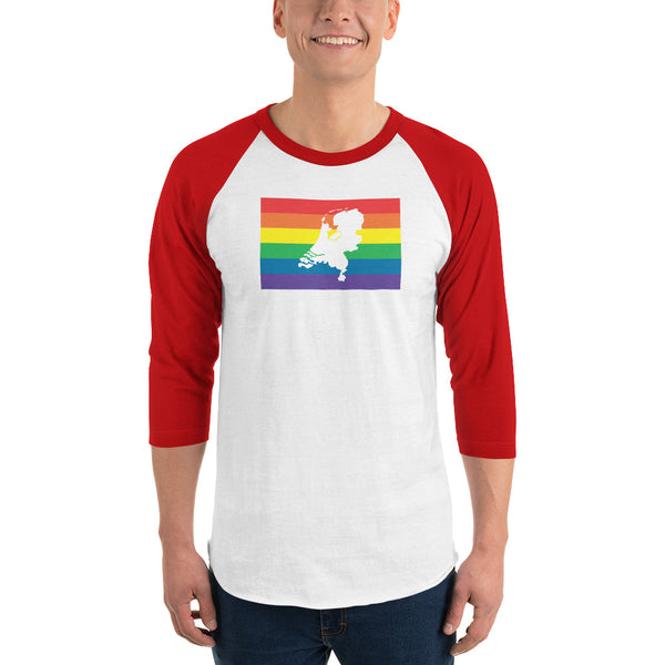 Netherlands LGBT Pride 3/4 sleeve raglan shirt