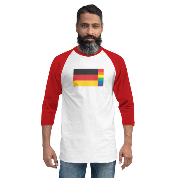 Germany LGBT Pride Flag  3/4 sleeve raglan shirt