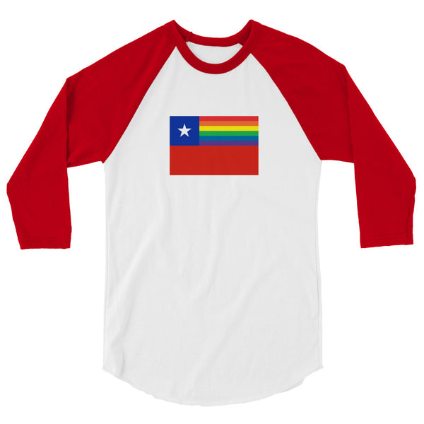 Chile LGBT Pride Flag 3/4 sleeve raglan shirt