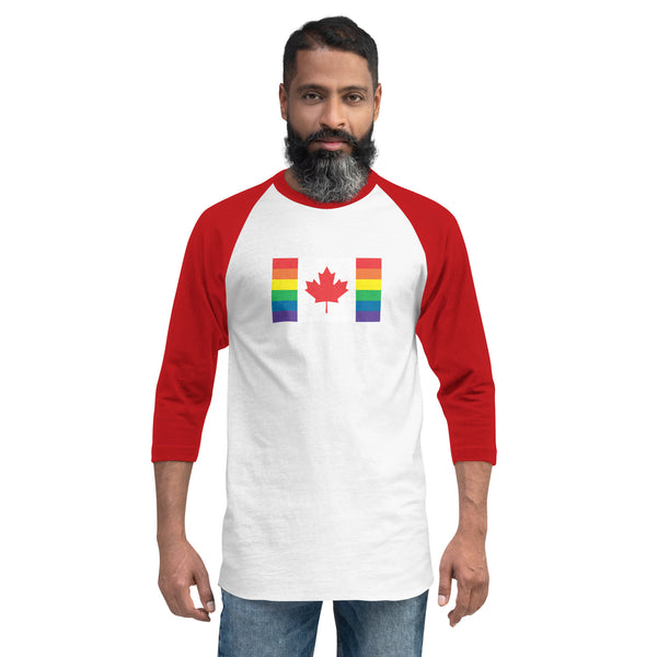 Canada LGBT Pride Flag 3/4 sleeve raglan shirt