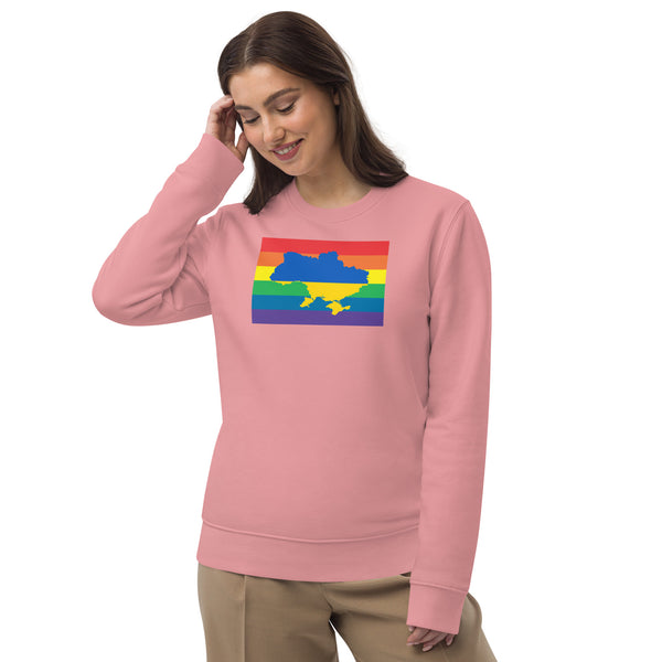 Ukraine LGBT Pride Flag Unisex eco sweatshirt