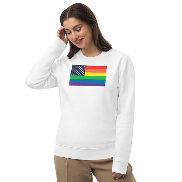 United States LGBT Pride Flag Unisex eco sweatshirt