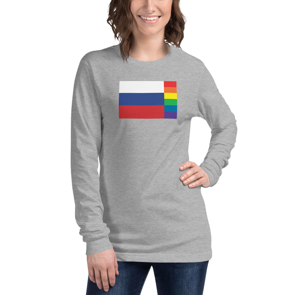 Russia LGBT Pride Flag Unisex Long Sleeve Tee