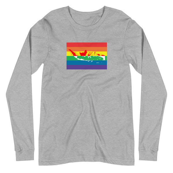 Indonesia LGBT Pride Flag Unisex Long Sleeve Tee