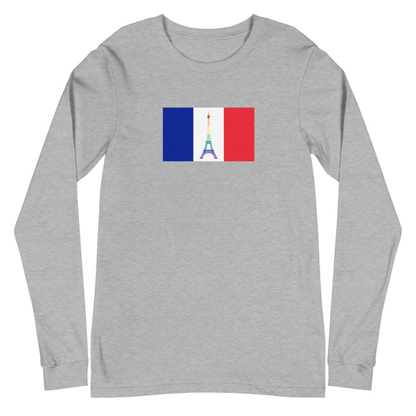 France LGBT Pride Flag Unisex Long Sleeve Tee