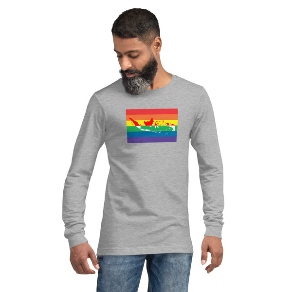 Indonesia LGBT Pride Flag Unisex Long Sleeve Tee