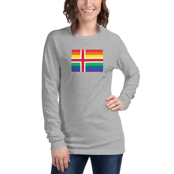 Iceland LGBT Pride Flag Unisex Long Sleeve Tee