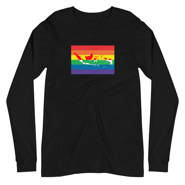 Indonesia LGBT Pride Flag Unisex Long Sleeve Tee