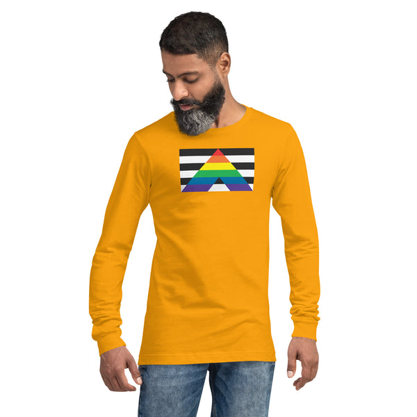 Straight Ally Flag Long Sleeve Unisex Tee