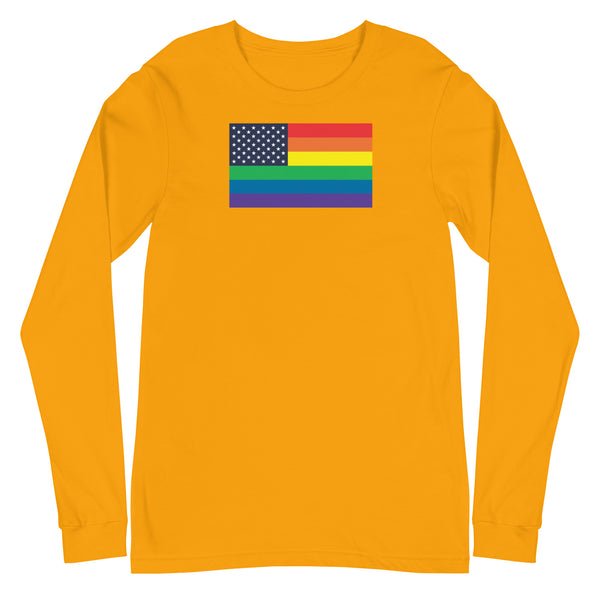 United States LGBT Pride Flag Unisex Long Sleeve Tee