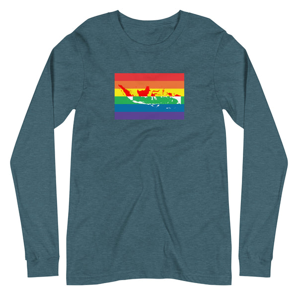Indonesia LGBT Pride Flag Unisex Long Sleeve Tee