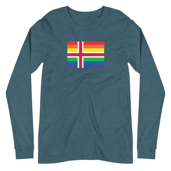 Iceland LGBT Pride Flag Unisex Long Sleeve Tee