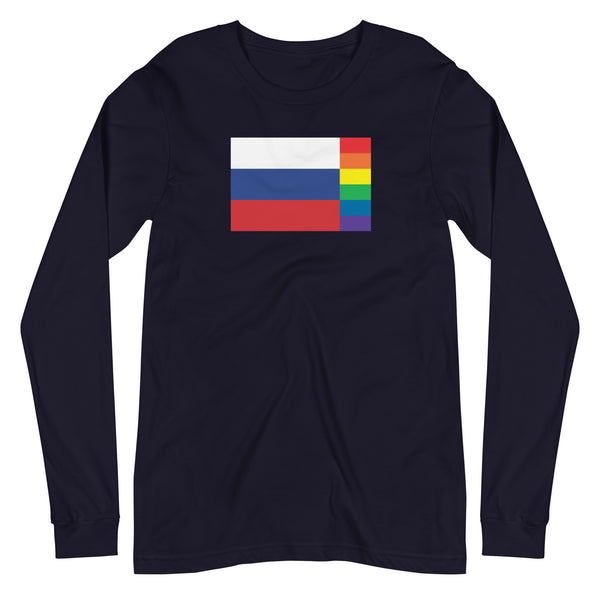 Russia LGBT Pride Flag Unisex Long Sleeve Tee