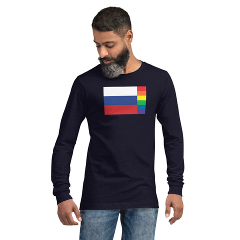 Russia LGBT Pride Flag Unisex Long Sleeve Tee