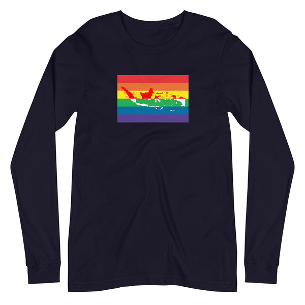Indonesia LGBT Pride Flag Unisex Long Sleeve Tee